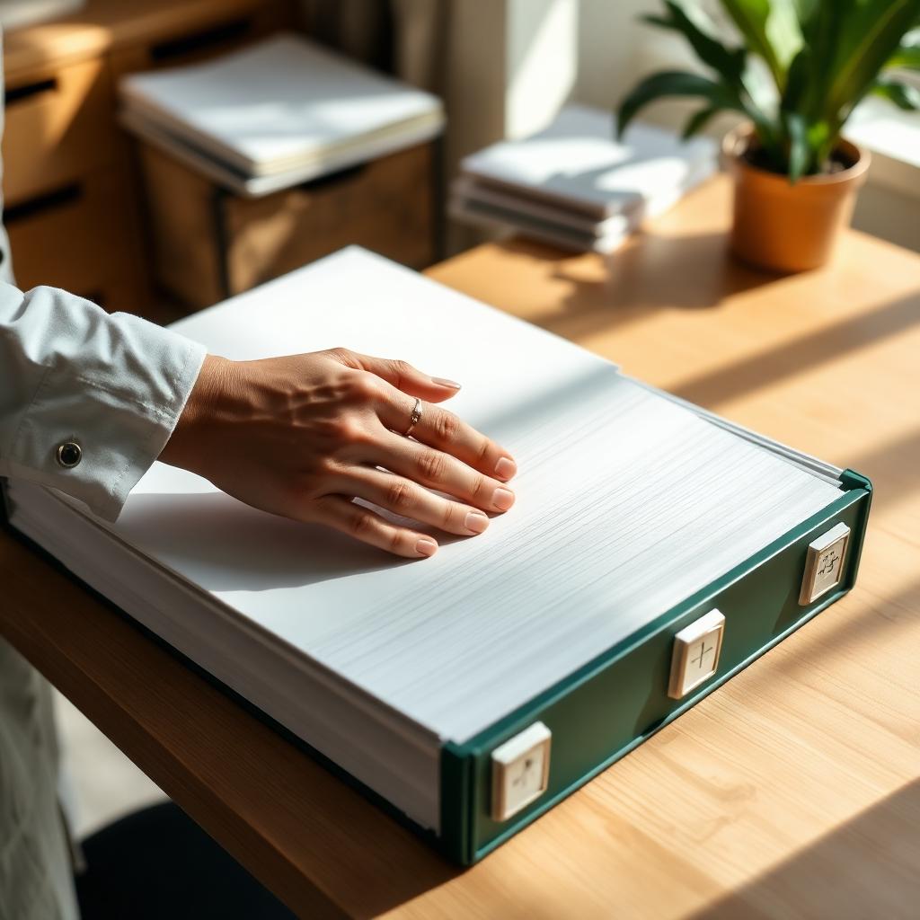 Neatly organized financial binders